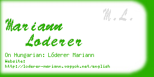 mariann loderer business card