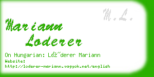 mariann loderer business card